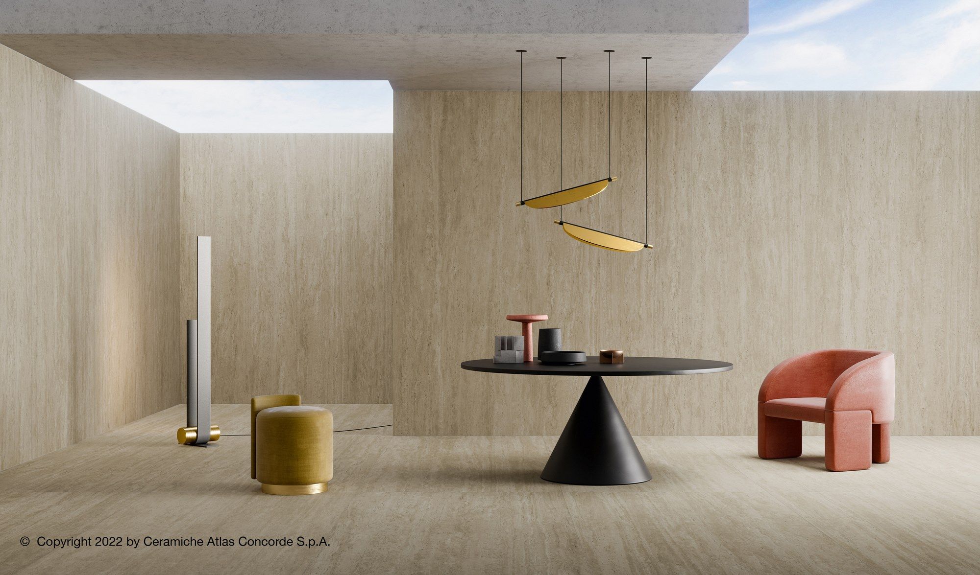 Пол / керамогранит с мраморным эффектом Atlas Concorde Marvel Travertine ARCH-00039068 - Вид №1