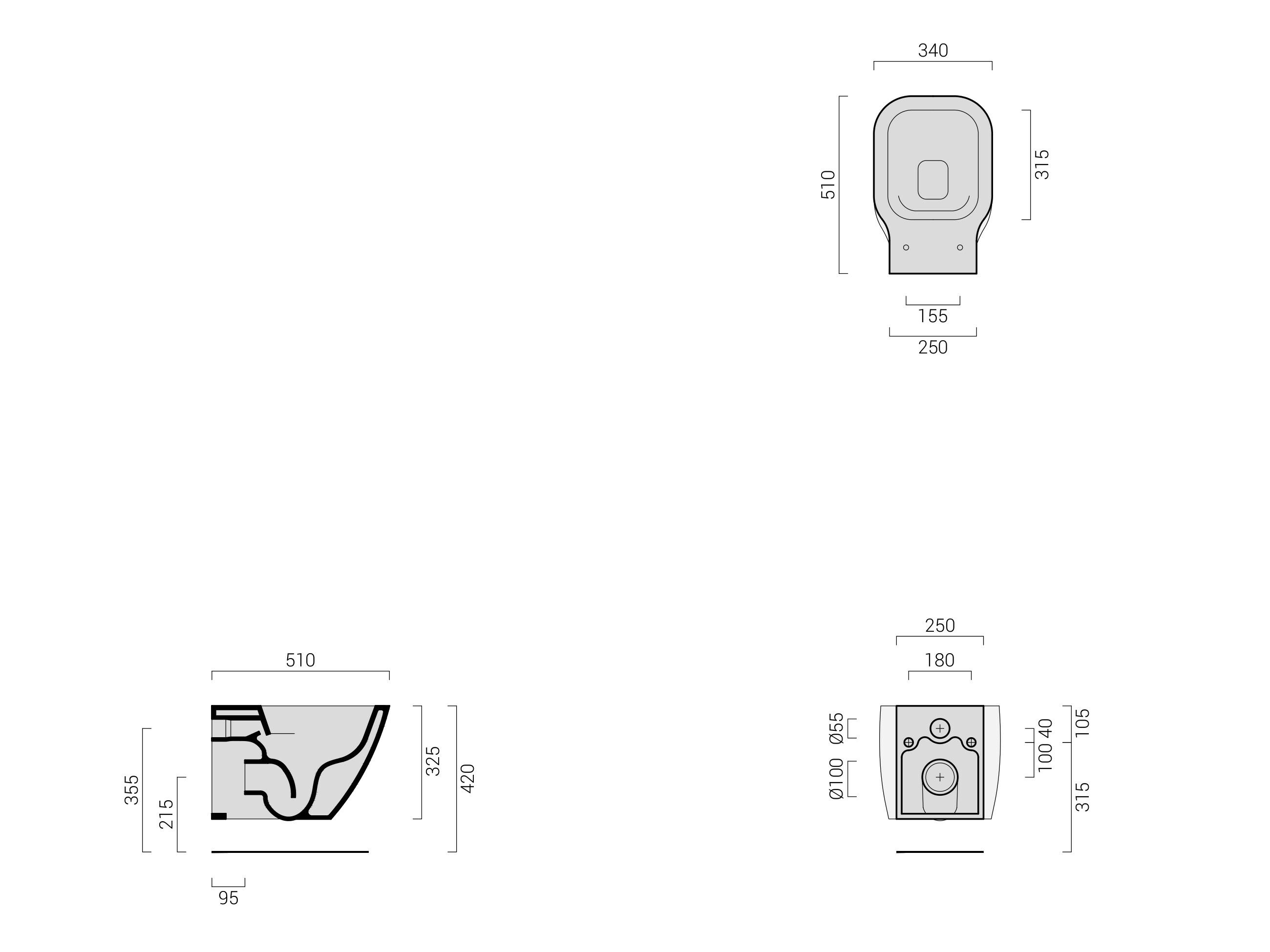 Керамические подвесные сантехники Domus Falerii F-50 Special ARCH-00018095 - Вид №7