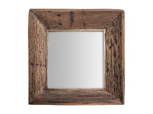 Восстановленное деревянное квадратное зеркало с рамкой
