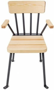 Nola Industrier Садовый стул из стали и дерева с подлокотниками Bollnäs