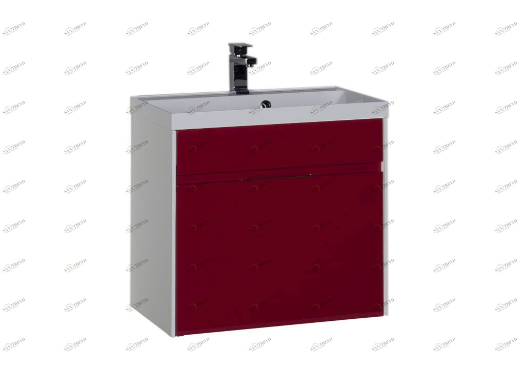 Тумба с раковиной Aquanet Латина 70 бордо (1 ящик) 0018000200179394