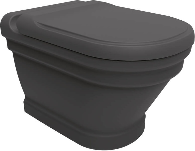 AN320-00AM00E-0000 ANTIK Унитаз подвесной с биде АНТРАЦИТ Creavit Antik 