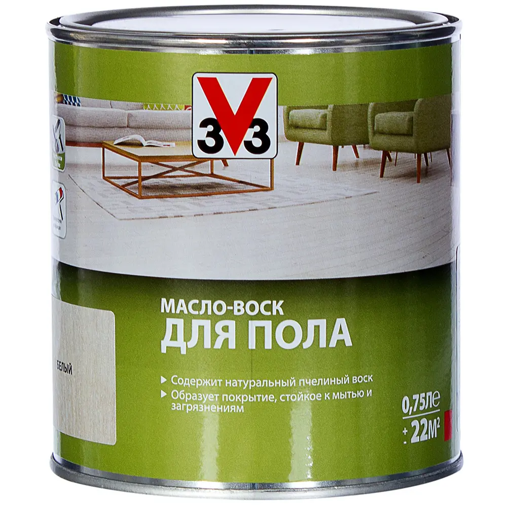 Масло-воск для пола V33 цвет белый 0.75 л STLM-2201702 - Вид №2