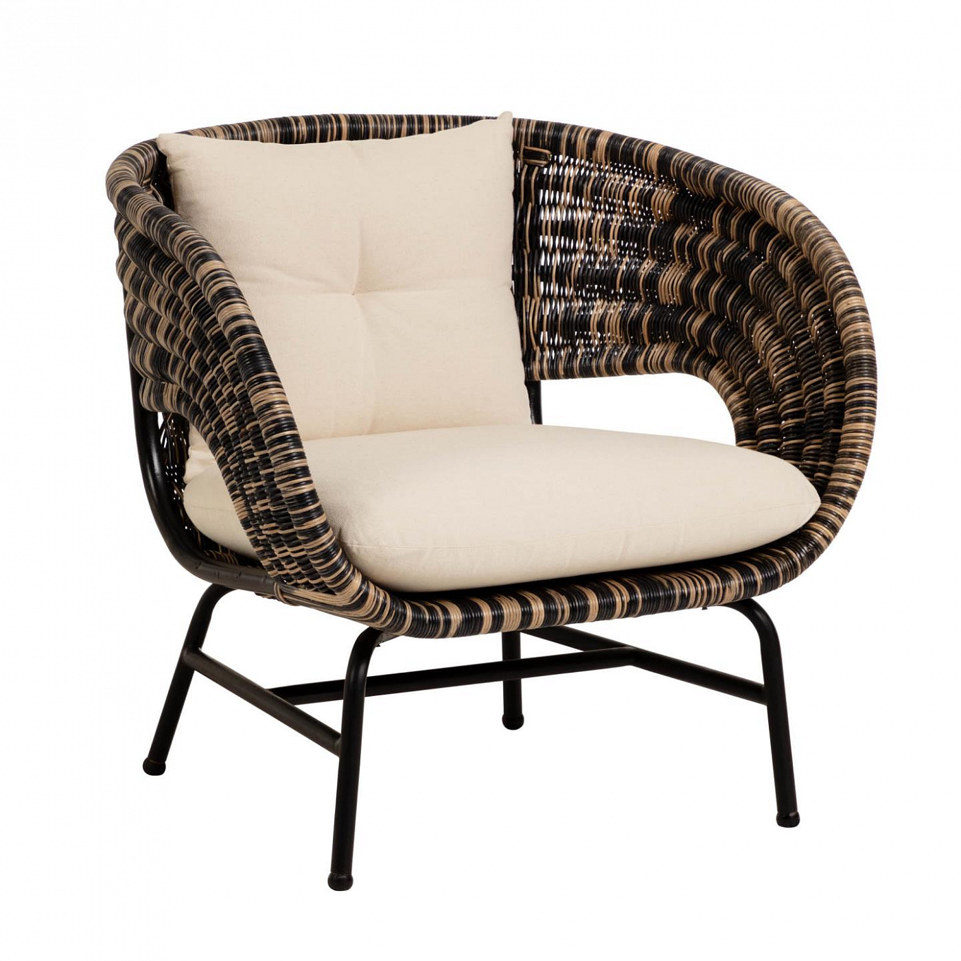 077989 Кресло черное ротанг La Forma Lin - Вид №1