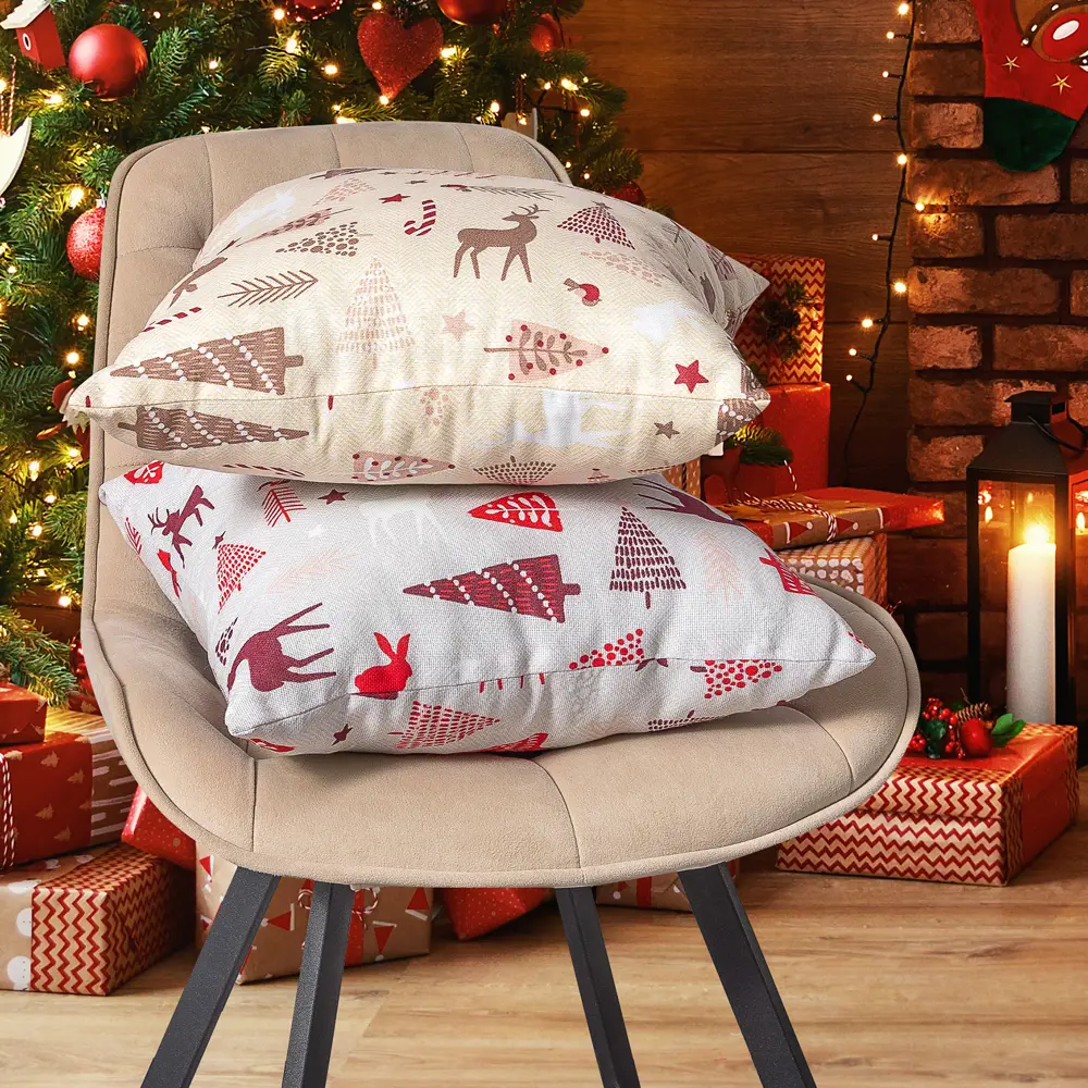 Подушка Altali Скандинавия 40x40 см цвет серо-красный STLM-2129598 - Вид №8