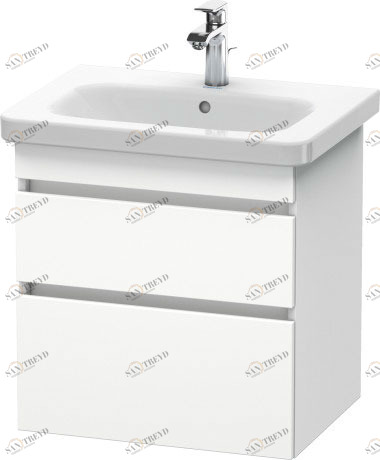 DS648001818 Тумбочка подвесная DuraStyle #DS6480 580 x 448 мм Белый матовый, декор Duravit