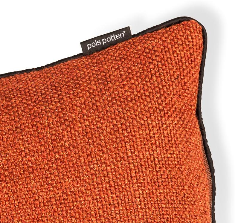 Pols Potten Однотонная квадратная подушка из ткани  555-060-008  - Вид №3