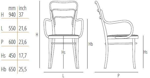 Wiener GTV Design Стул из бука с подлокотниками Vienna 144 sun-id-1404328 - Вид №2