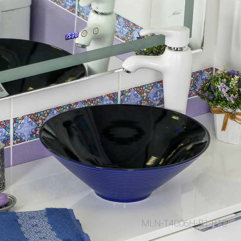 Накладная раковина melana mln-7020-b1+b18 (t4006hb1+b18 ) (сине-черная) 7020-B1+B18-806 - Вид №3