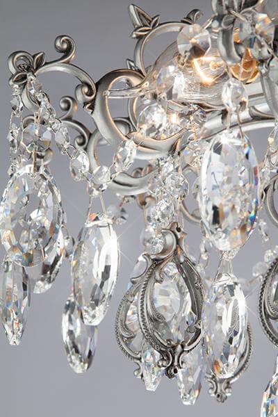 Люстра потолочная серебристая Bogates 276/5 Strotskis 276/5 BOGATES ДИЗАЙНЕРСКИЕ, СВЕЧИ 00-3888591 Прозрачный;серебро  - Вид №1