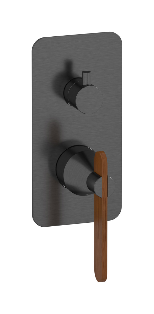 Внешние части встроенного в стену смесителя на 3 потребителя WE ARE IB oh312cs Brushed Black Chrome Soho