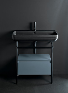 Напольная раковина из нержавеющей стали и дерева