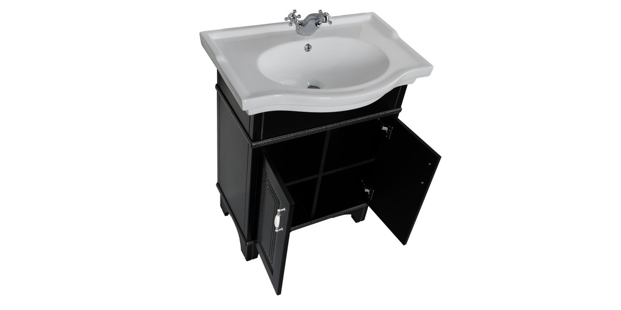 Комплект мебели Aquanet Валенса 70 черный краколет/серебро 00180463 - Вид №4