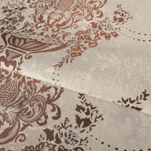Ткань димаут «Вазоны», 280 см, вензель, цвет коричневый