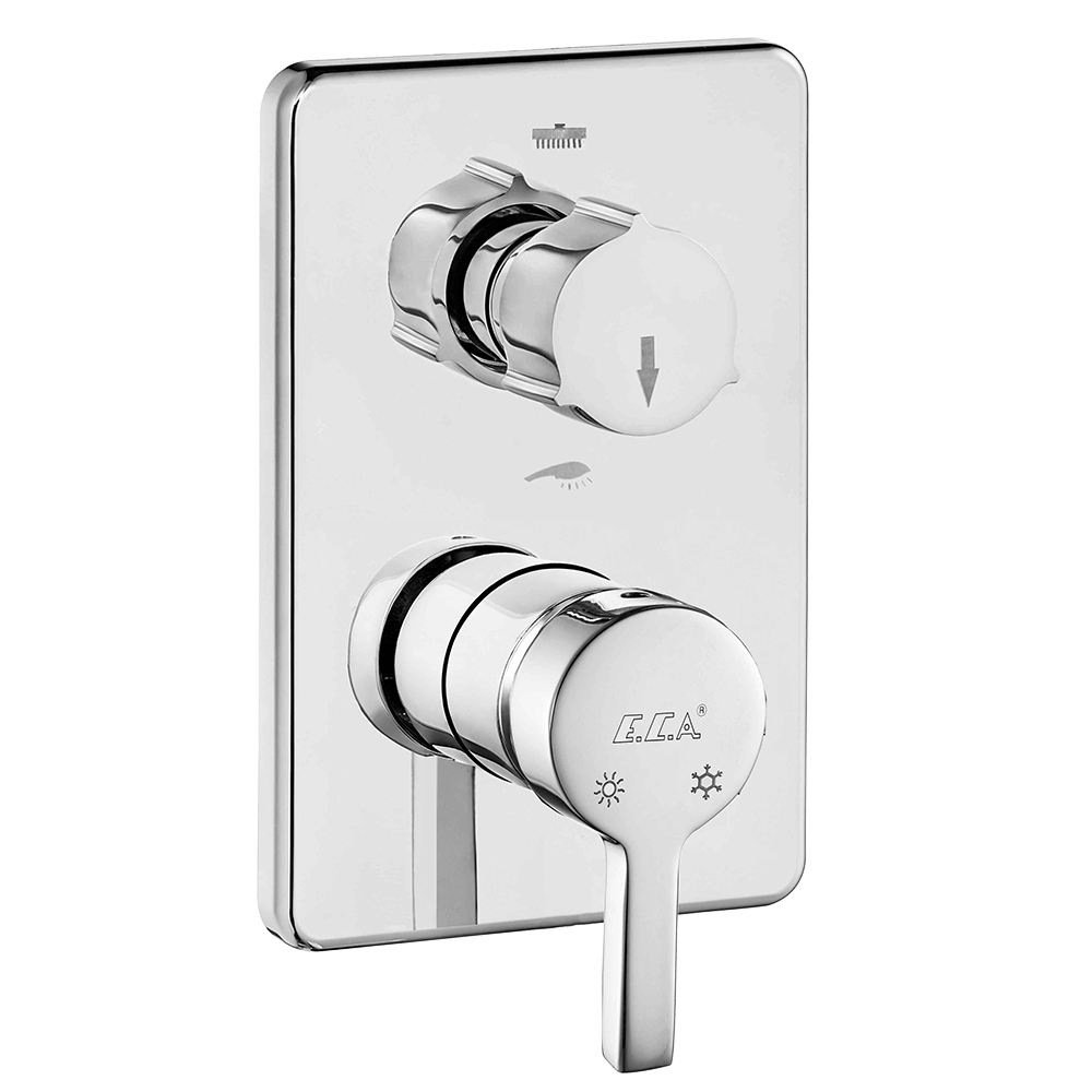 102167204h-kde  Mina Скрытый смеситель для ванны / душа, монтируемый на поверхность - 2 способа Eca 