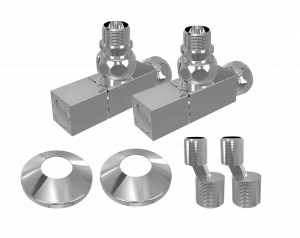 4620768888861  Комплект: вентиль угл 3/4х1/2 г/ш квадрат(2шт), эксцентрик(2шт), отражатель(2шт) Нержавеющая сталь