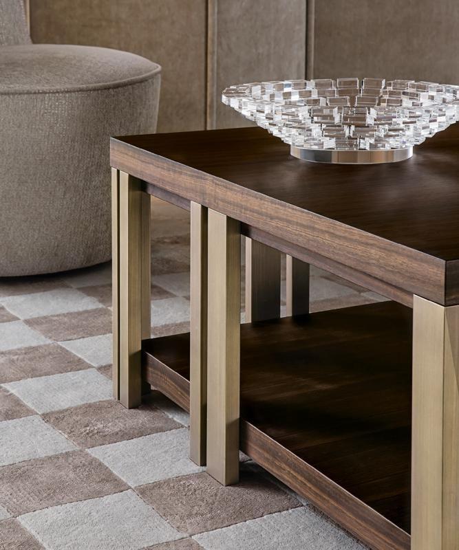 Casamilano Низкий квадратный журнальный столик с журнальной полкой Mondrian sun-id-1358932 - Вид №4