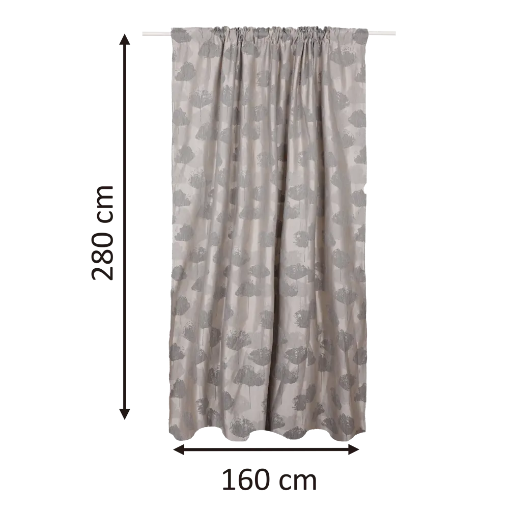 Штора на ленте Inspire Khala 160x280 см цвет серый 83562085 STLM-2188050  - Вид №2