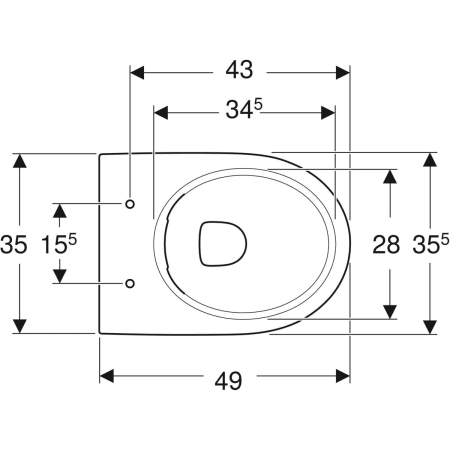 500.480.01.2 Напольный унитаз вертикальный смыв Geberit Renova, горизонтальный выпуск, полузакрытая форма, Rimfree Geberit  - Вид №2