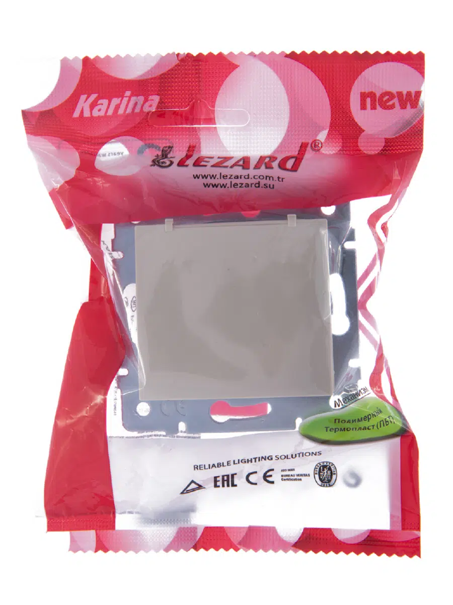 KARINA Розетка сз с крышкой кремовый LEZARD 707-0388-123В - Вид №9