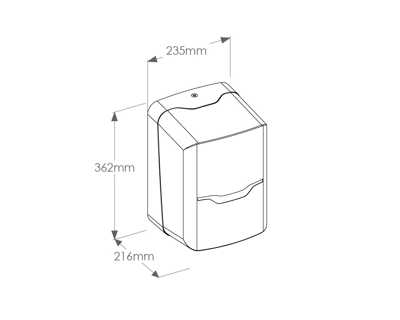 CHB101 Контейнер для рулонов бумажных полотенец HARMONY CENTER PULL, пластик, прозрачный белый Merida  - Вид №1