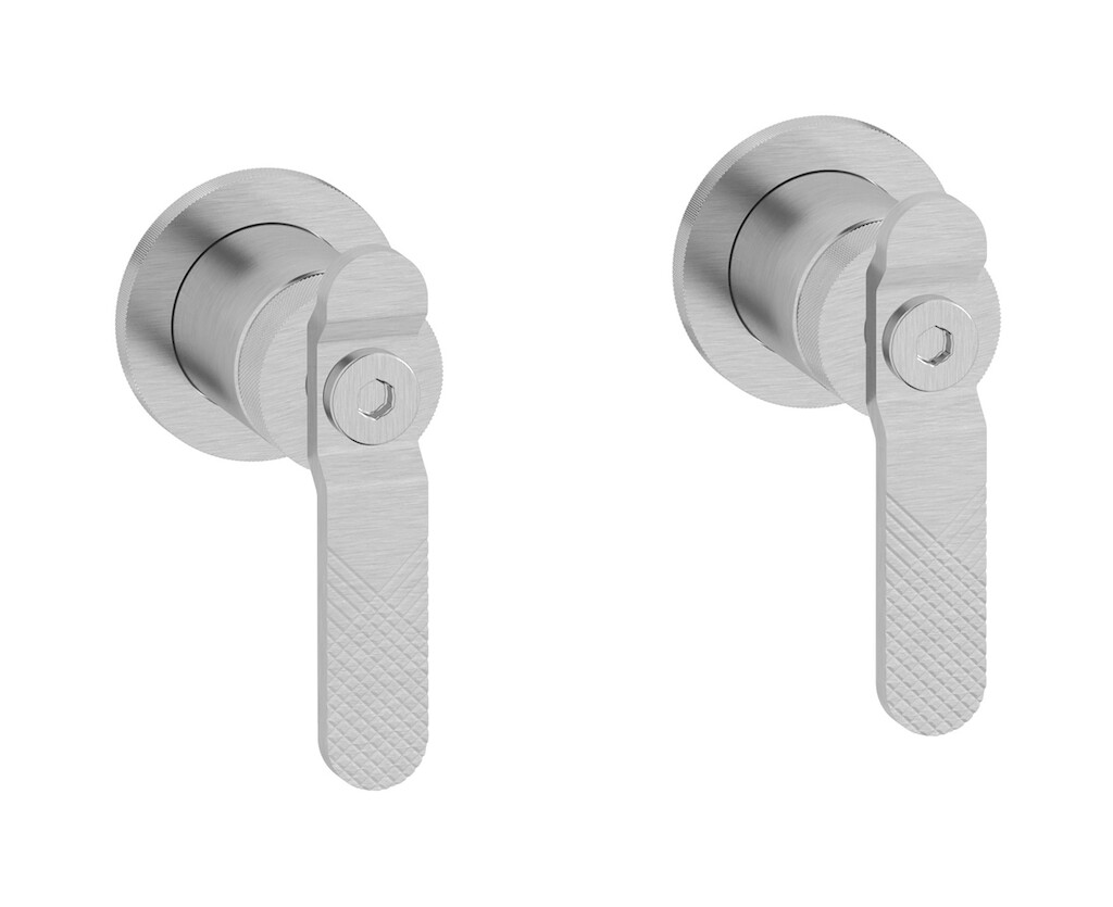 Встроенный смеситель для душа на 2 отверстия на 1 потребителя. WE ARE IB b2400ss Brushed Nickel Bold