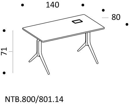ICF Прямоугольный рабочий стол с регулируемой высотой Notable sun-id-1452750 - Вид №3