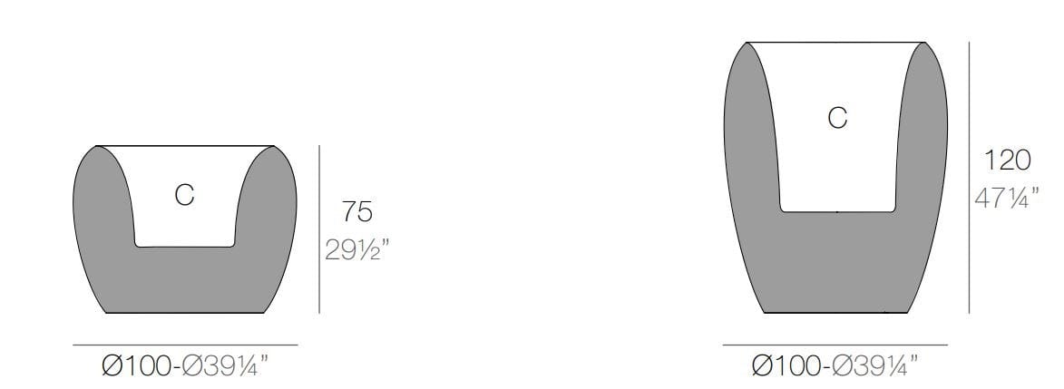 Яркий низкий садовый горшок Vondom ARCH-00100936 - Вид №5