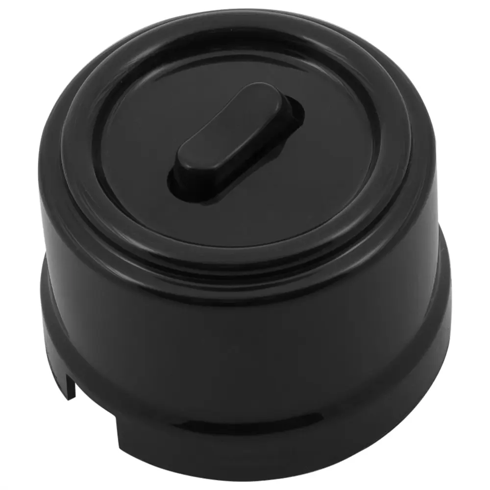 Выключатель накладной Electraline 1 клавиша цвет проходной черный 84229201 STLM-2043692 Ретро