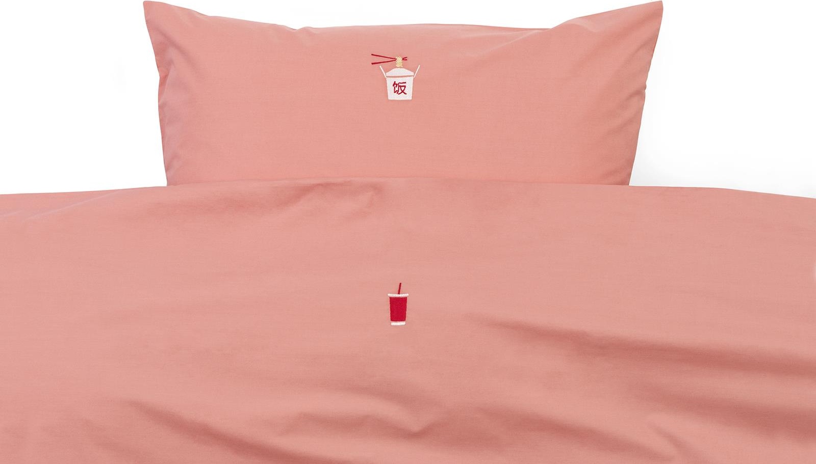310505 Snooze Постельное белье 140x200 Happy Hangover Coral Normann Copenhagen  - Вид №1
