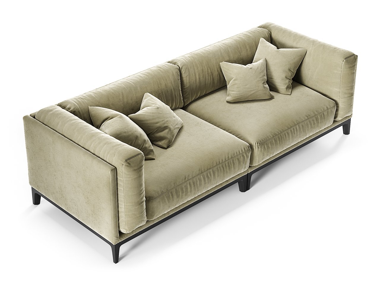 Диван Case прямой серый микровелюр THE IDEA ДИЗАЙНЕРСКИЕ 210513 Серый  - Вид №1