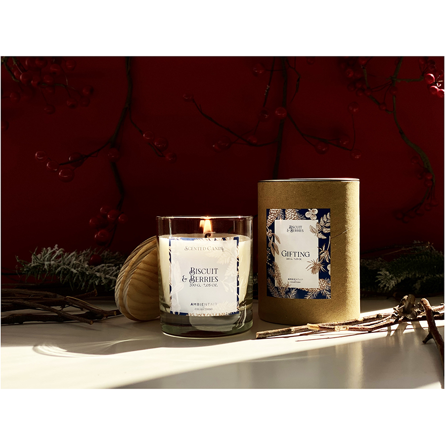 VV401GTTO Свеча ароматическая gifting, Печенье и ягоды, 40 ч Ambientair  - Вид №1
