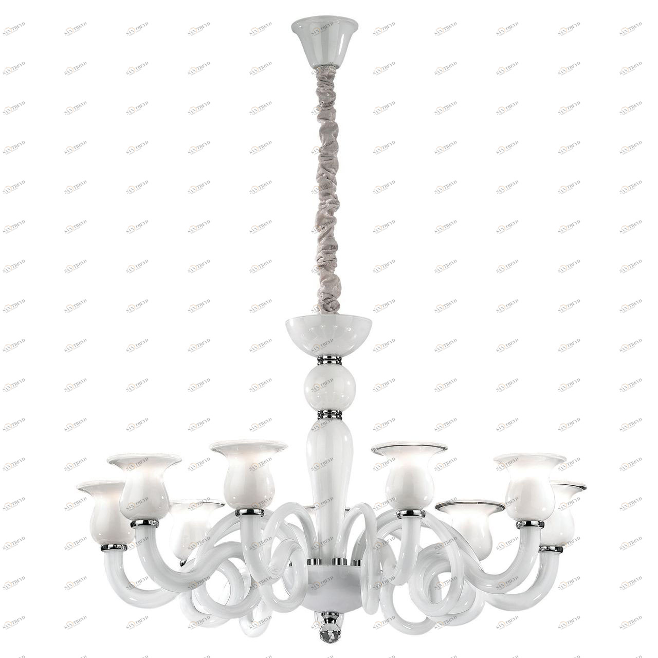 Люстра дизайнерская The хром белая Teseo SP9 IDEAL LUX ДИЗАЙНЕРСКИЕ, TESEO 057443 Белый 