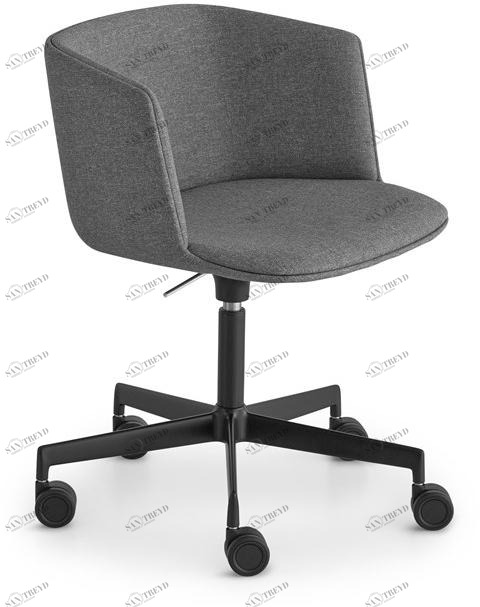 Вращающееся кресло из ткани с регулируемой высотой на колесиках Cut S186-187 Santreyd