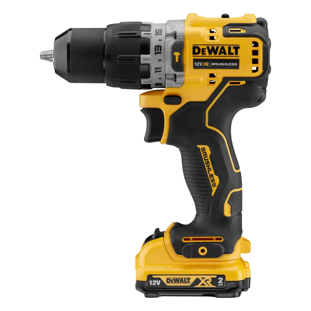Дрель-шуруповерт аккумуляторная ударная бесщёточная Dewalt DCD706D2-QW, 12 В Li-Ion 2x2 Ач STLM-2144812