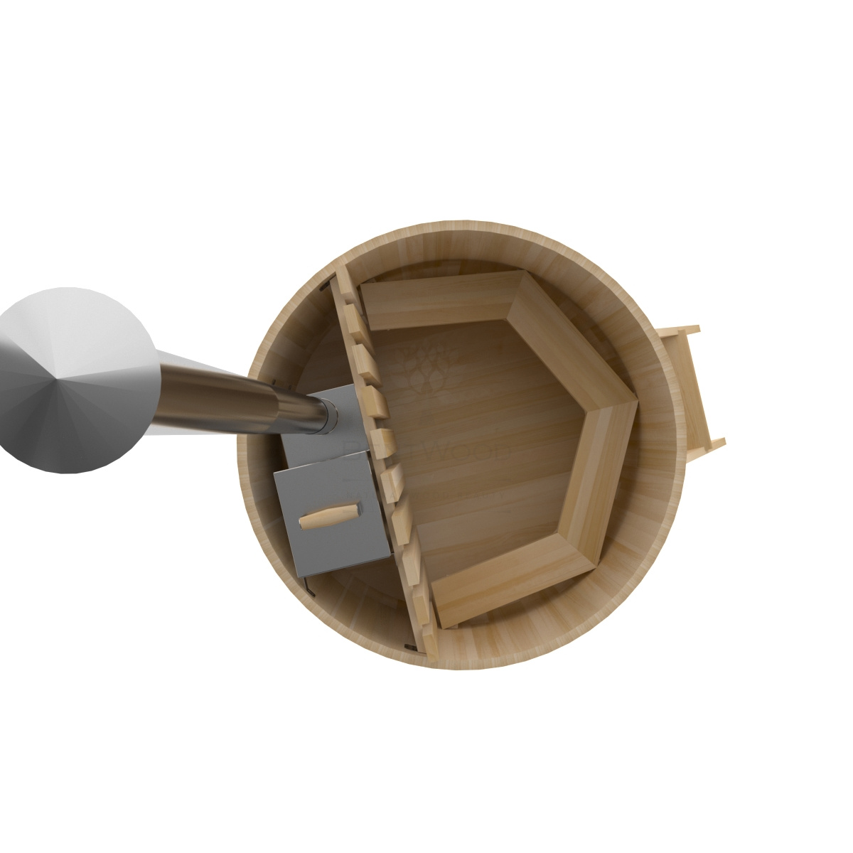 1460 Фурако из кедра D=1.5 с внутренней печкой. Высота 1,0м. Исполнение "Премиум". Alyarus  - Вид №3