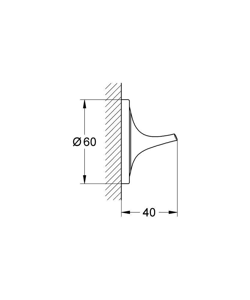 40378000 Крючок для халата Grohe хром  - Вид №1