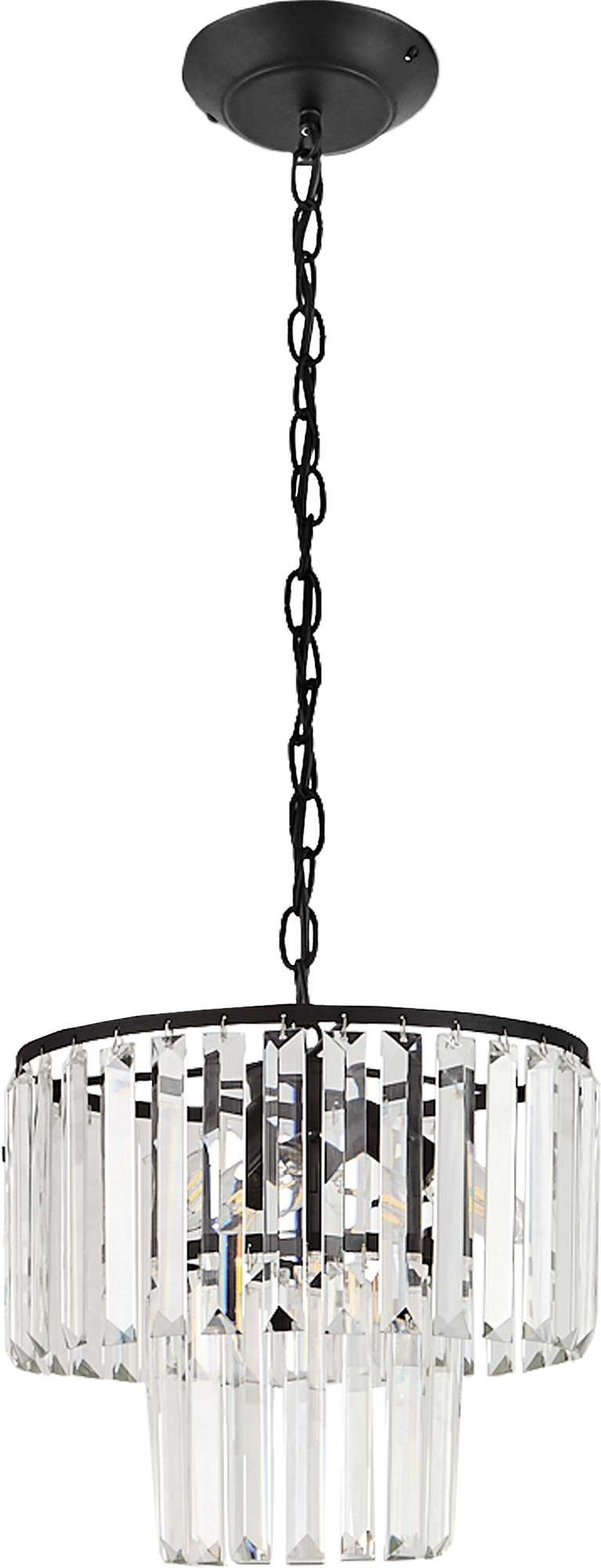 Vitaluce Эльза Дарк - хрустальная подвесная люстра на 4 лампы с черным матовым основанием 89697132 STLM-0079815
