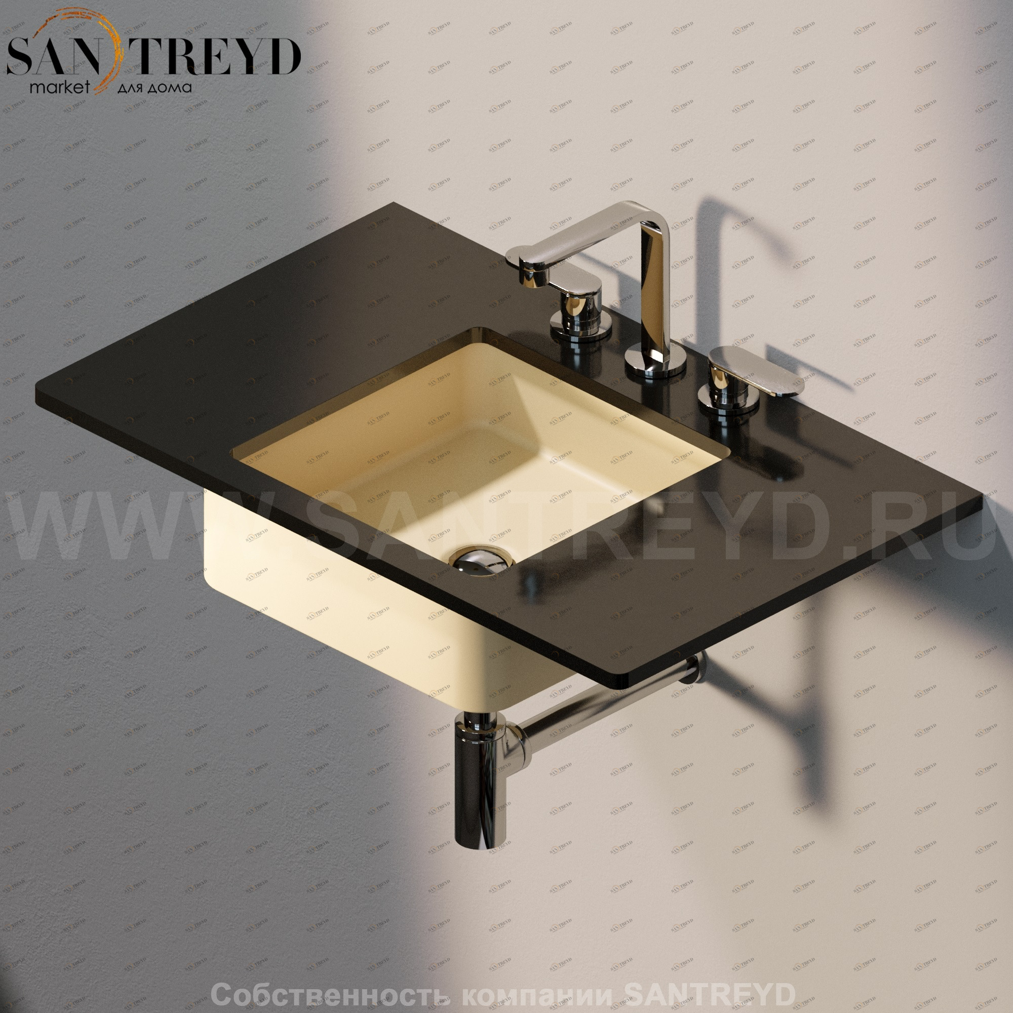 MW40SP1019 Накладная раковина под столешницу  квадратная Ceramica Flaminia Miniwash