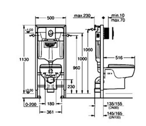 39191000 Подвесной унитаз настенный Белый Grohe  Египет  - Вид №1