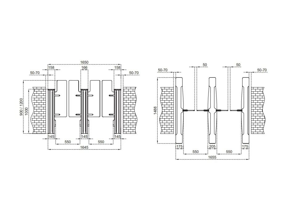 Моторизованный дверной проем с распашными дверями CAME PG03-55 ARCH-00030049 - Вид №3