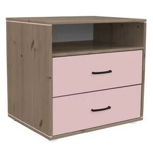 Комод Flexa Classiс storage с 2 выдвижными ящиками и 1 полкой, коричневый/розовый