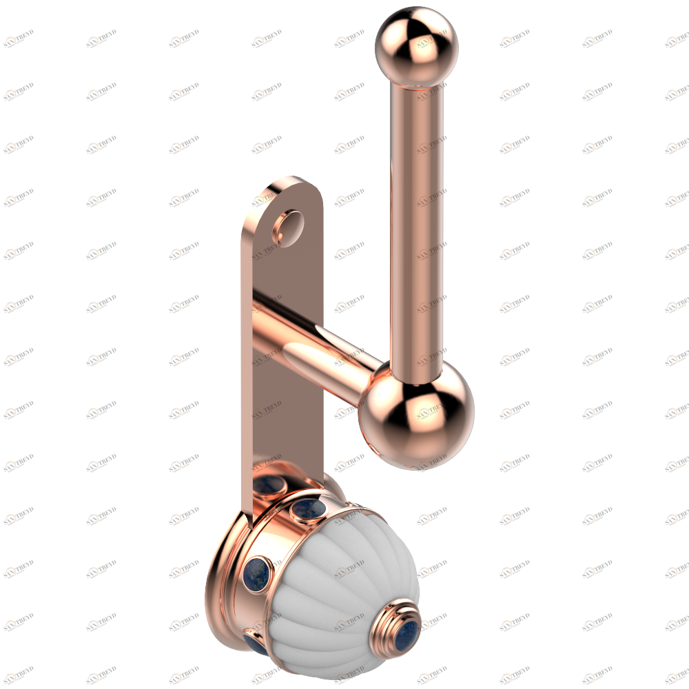 A1M-542 Бумагодержатель настенный резервный Thg-paris Amboise c чёрным ониксом Розовое золото A1M-542 CAT.F