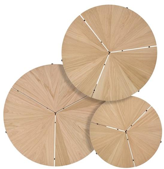 BassamFellows Круглый журнальный столик из нержавеющей стали и дерева Circular Cb-36 / cb-361 - Вид №4