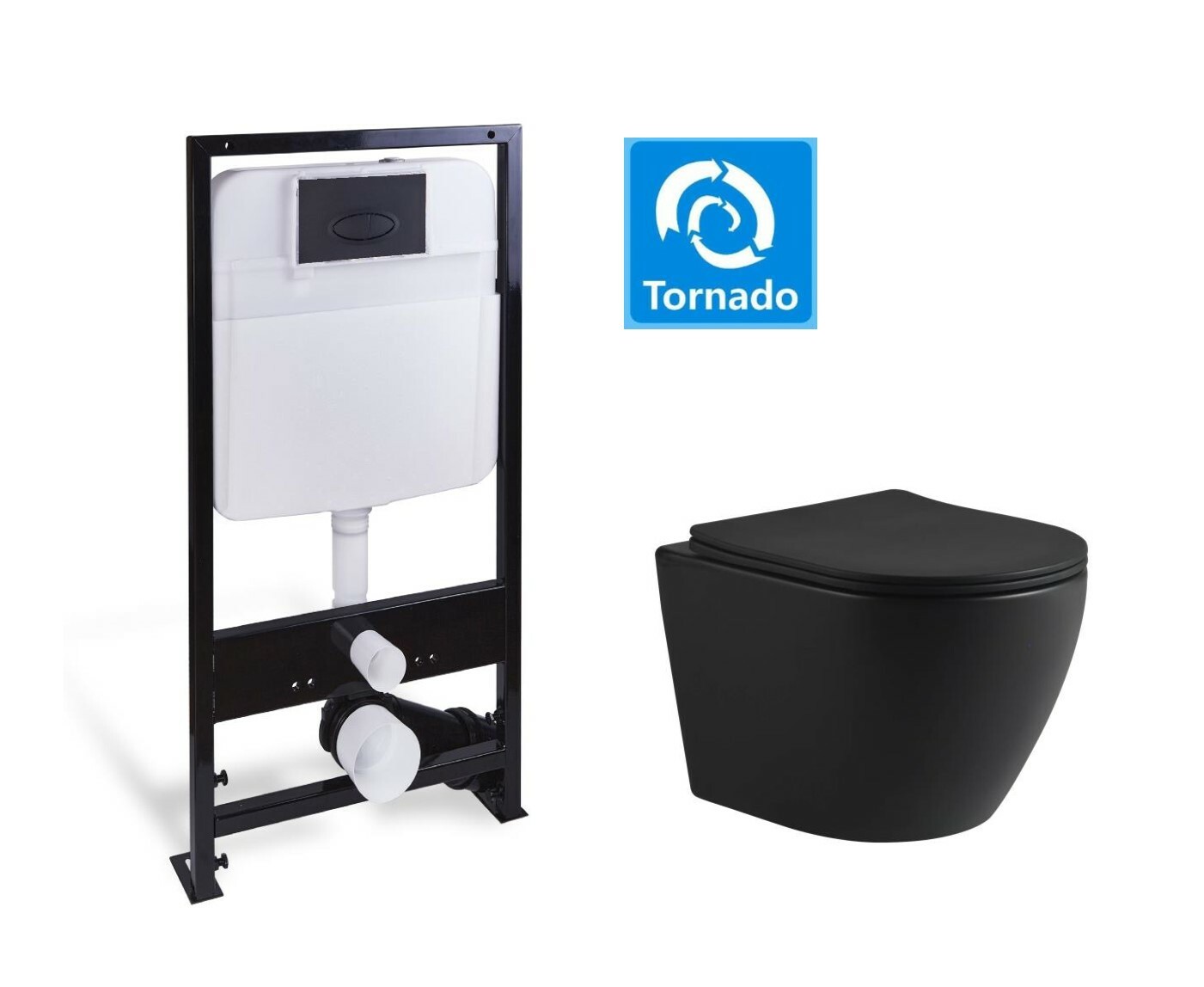 Подвесные унитазы SL-5025MB+SL-03 SANTILINE 