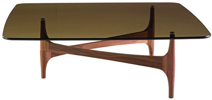 Roche Bobois Прямоугольный журнальный столик из дерева и стекла Maya sun-id-1394523 - Вид №1