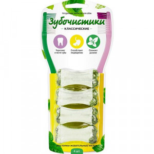 ПР0038799 Лакомство для собак ДЕРЕВЕНСКИЕ ЛАКОМСТВА Косточки жевательные малые 4шт ЗУБОЧИСТИКИ