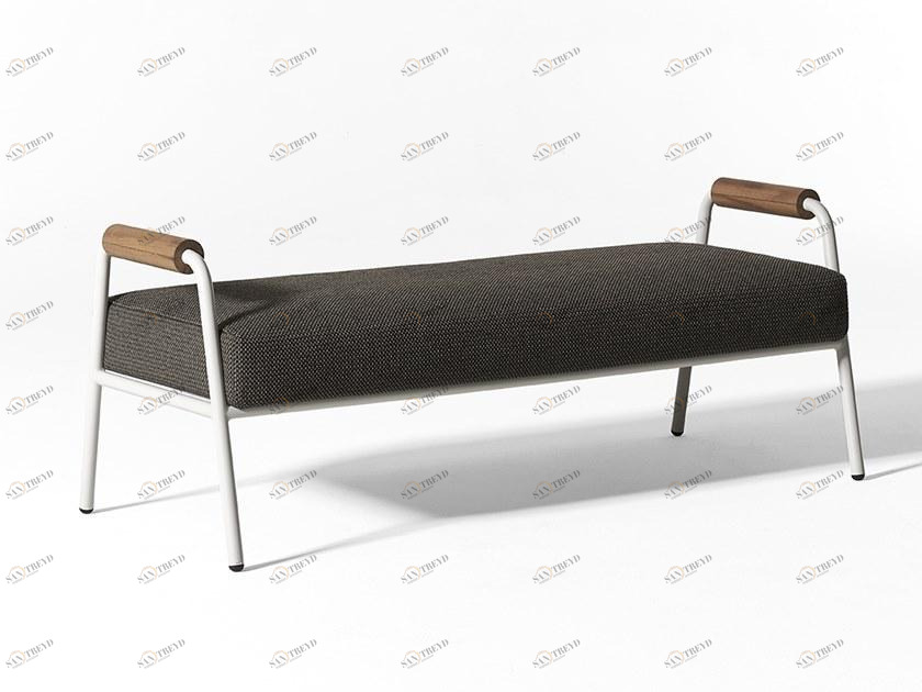 Meridiani Садовая скамейка из технической ткани с подлокотниками Zoe wood open air sun-id-1402798