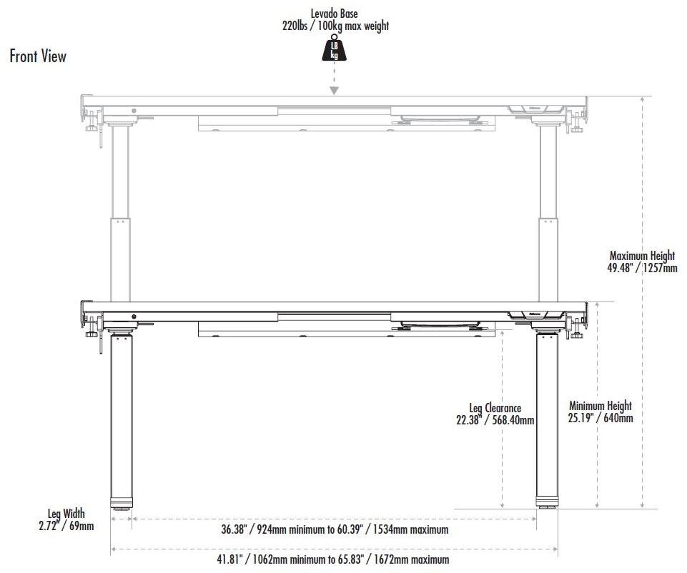 Fellowes Стол с регулируемой высотой  9708601  - Вид №8