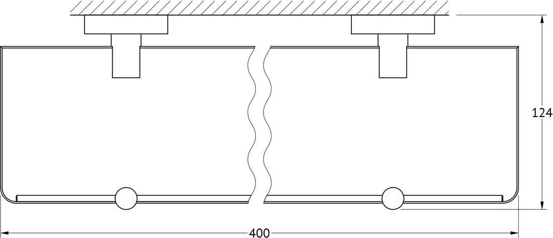 HAR 034 Полка с держателями 40 cm ARTWELLE Harmonie - Вид №1